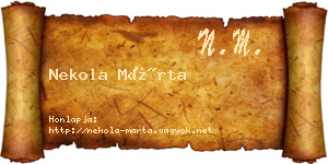 Nekola Márta névjegykártya