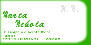 marta nekola business card